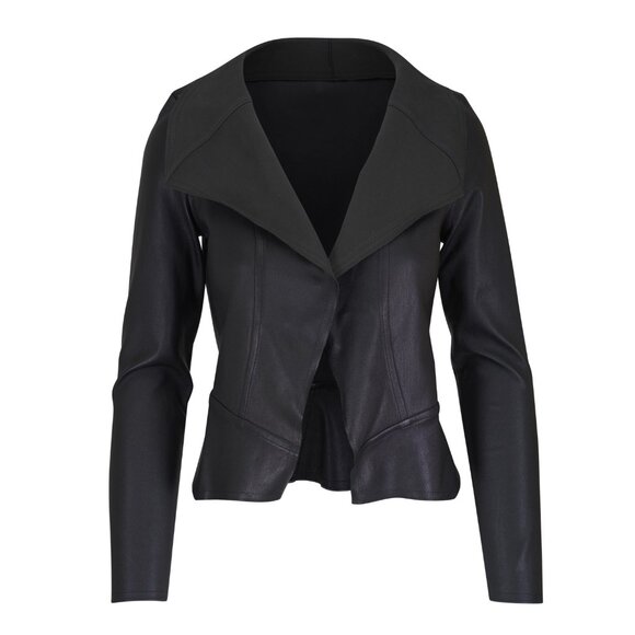 KZ_K Studio Drape Leather Jacket Black Size XS NEW NWT - Picture 2 of 13